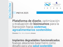 El INTEMA obtuvo financiamiento para dos proyectos en la convocatoria PIET-R 2025 del CONICET
